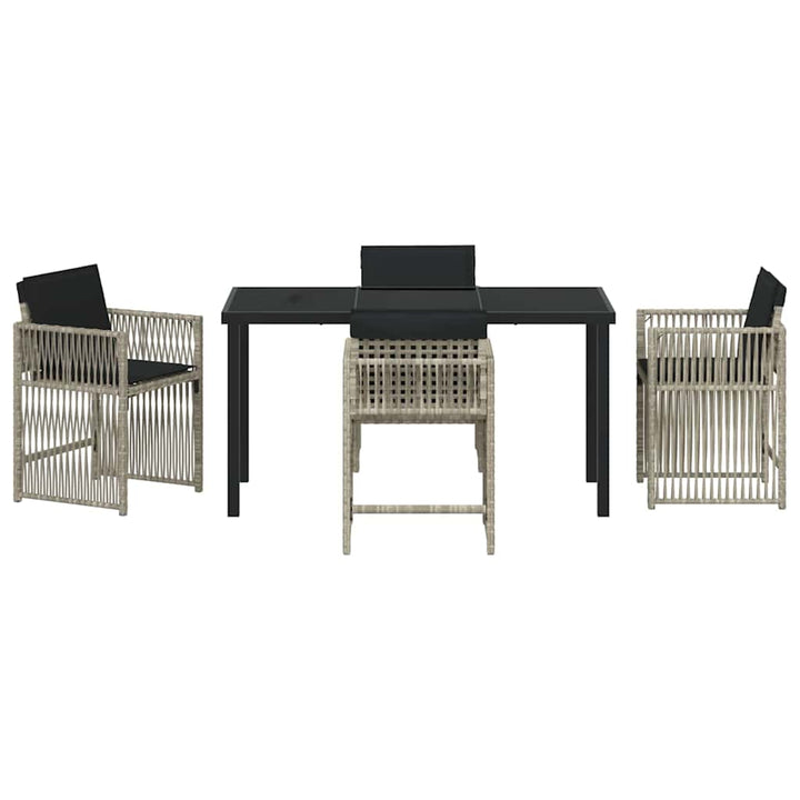 Have Spisebordssæt 5 pcs Lysegrå polyrattan