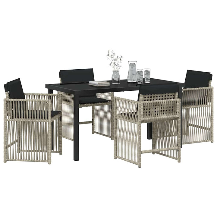 Have Spisebordssæt 5 pcs Lysegrå polyrattan