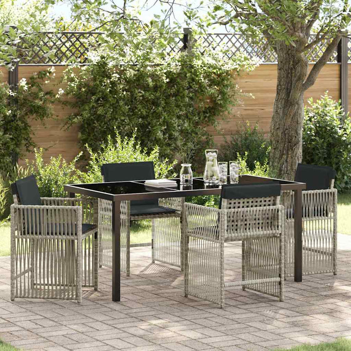 Have Spisebordssæt 5 pcs Lysegrå polyrattan