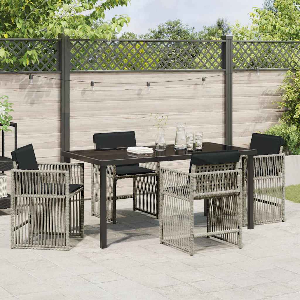 Have Spisebordssæt 5 pcs Lysegrå polyrattan