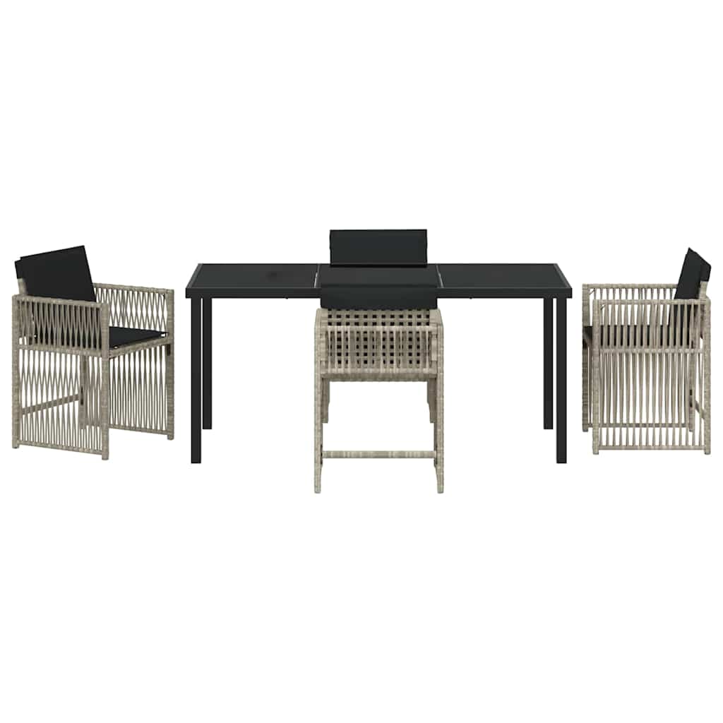 Have Spisebordssæt 5 pcs Lysegrå polyrattan