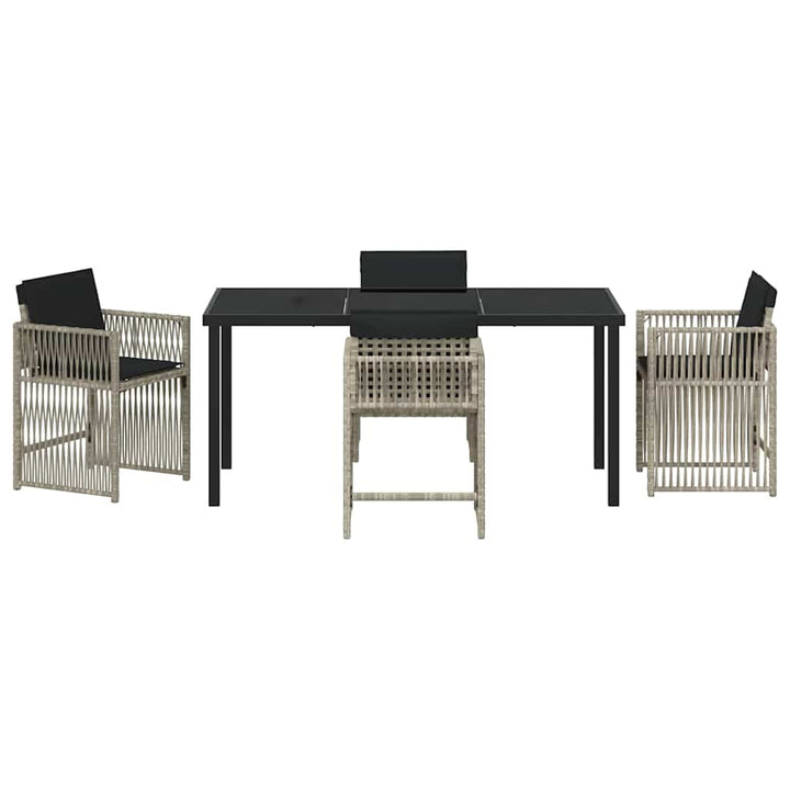 Have Spisebordssæt 5 pcs Lysegrå polyrattan