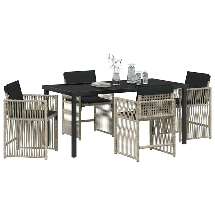Have Spisebordssæt 5 pcs Lysegrå polyrattan