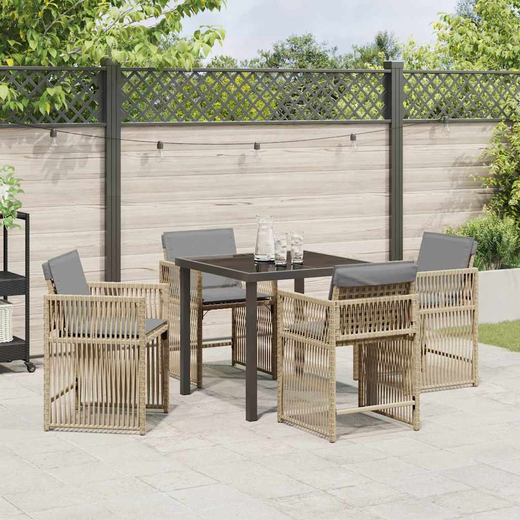 Have Spisebordssæt 5 pcs Beige polyrattan