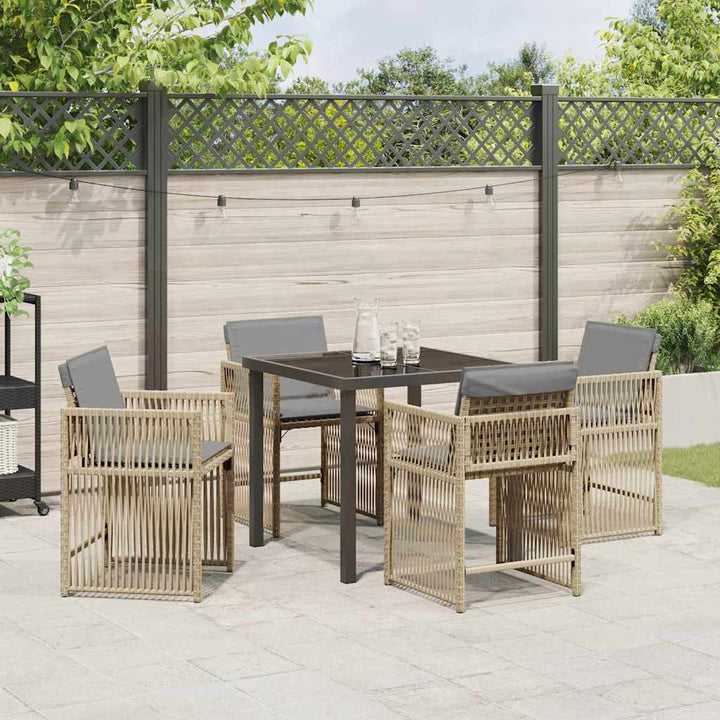 Have Spisebordssæt 5 pcs Beige polyrattan