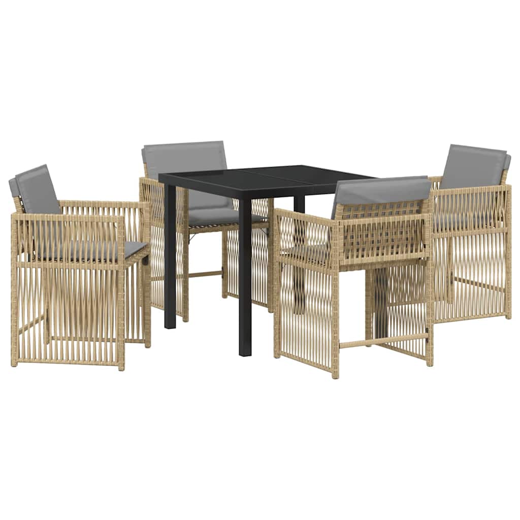 Have Spisebordssæt 5 pcs Beige polyrattan