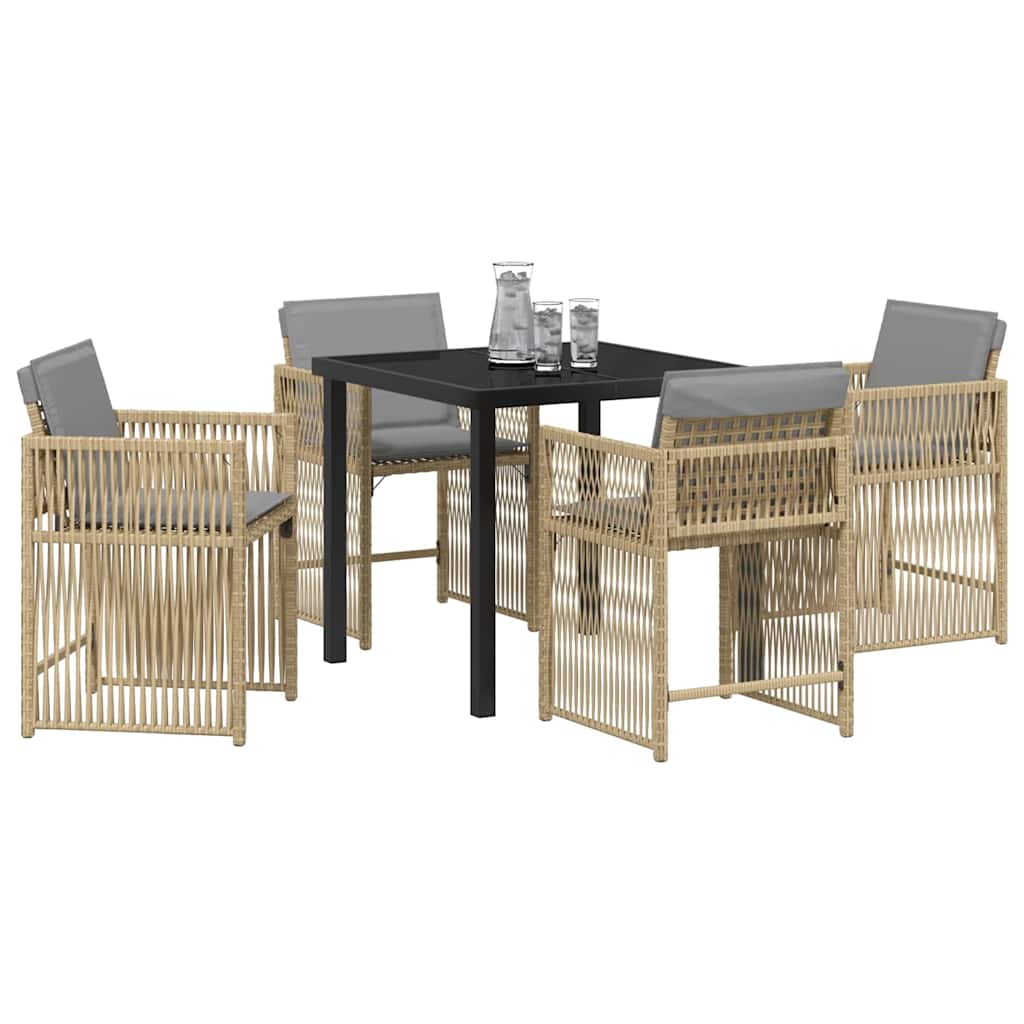 Have Spisebordssæt 5 pcs Beige polyrattan