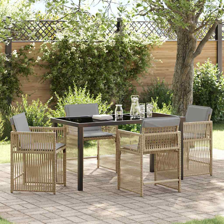 Have Spisebordssæt 5 pcs Beige polyrattan