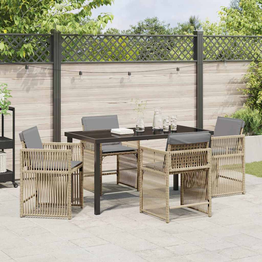 Have Spisebordssæt 5 pcs Beige polyrattan