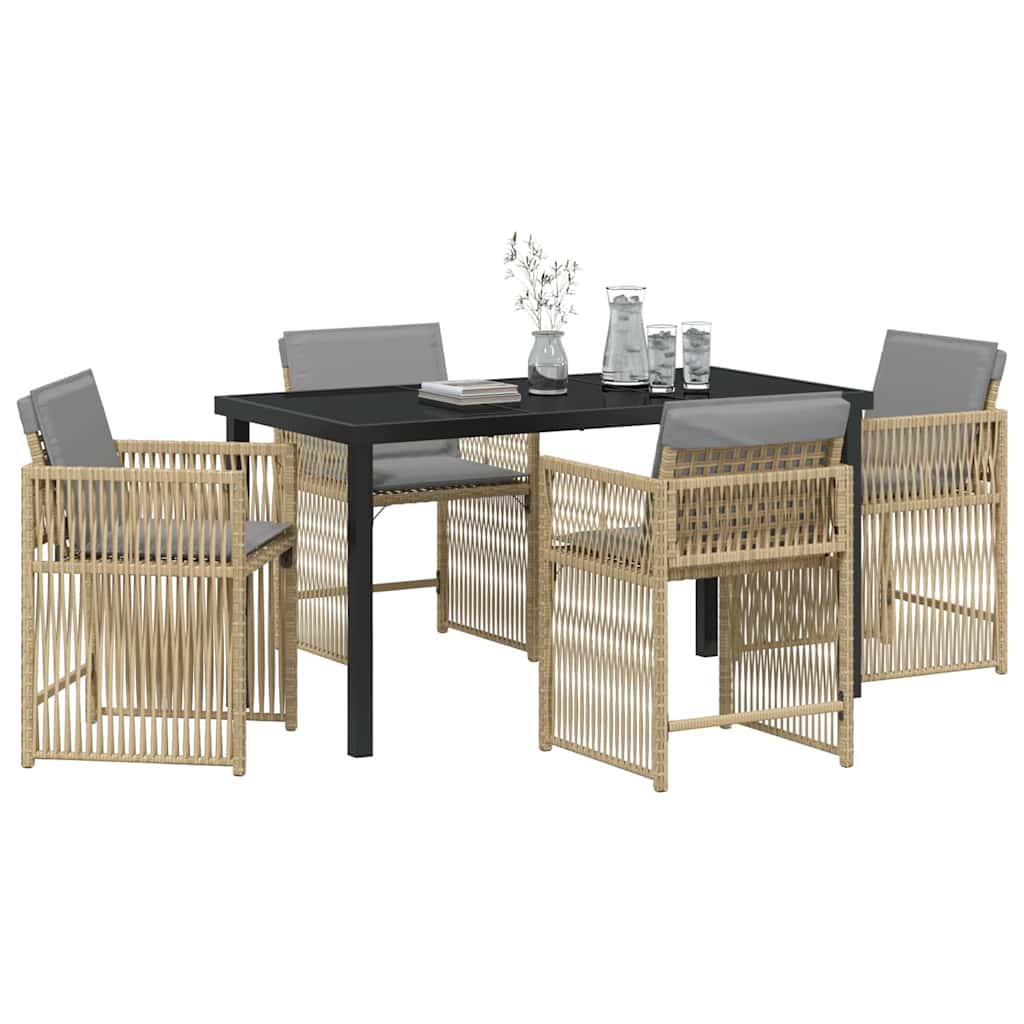 Have Spisebordssæt 5 pcs Beige polyrattan