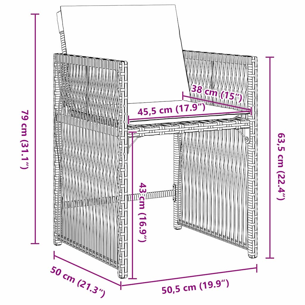 Have Spisebordssæt 5 pcs Beige polyrattan