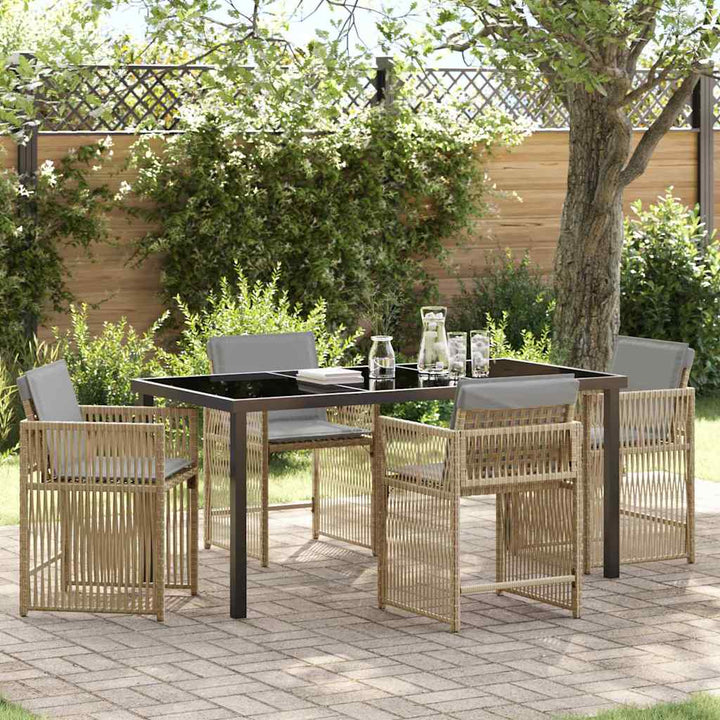 Have Spisebordssæt 5 pcs Beige polyrattan