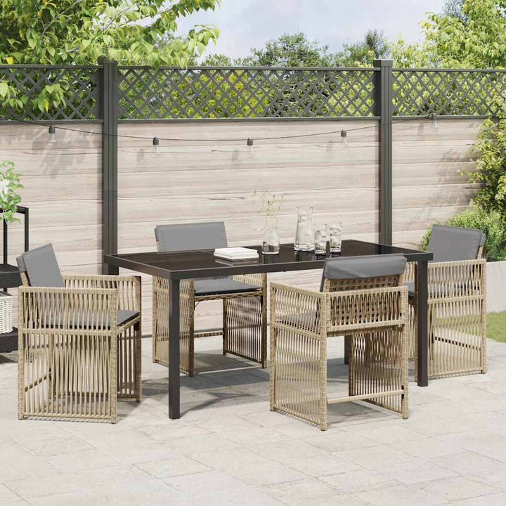 Have Spisebordssæt 5 pcs Beige polyrattan