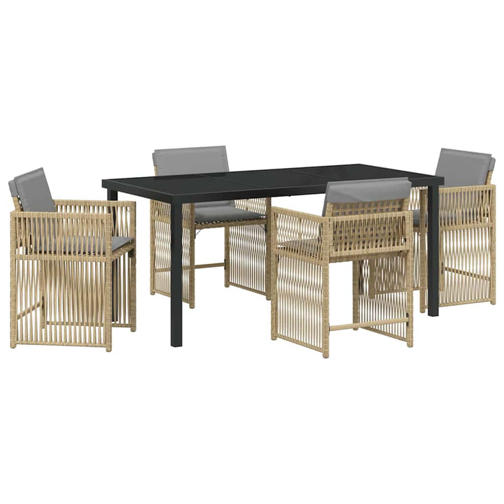 Have Spisebordssæt 5 pcs Beige polyrattan