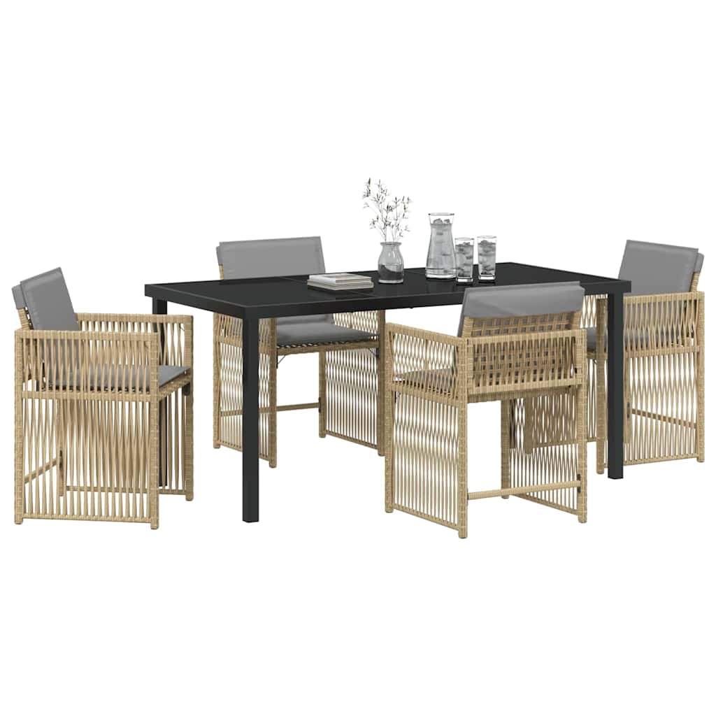Have Spisebordssæt 5 pcs Beige polyrattan