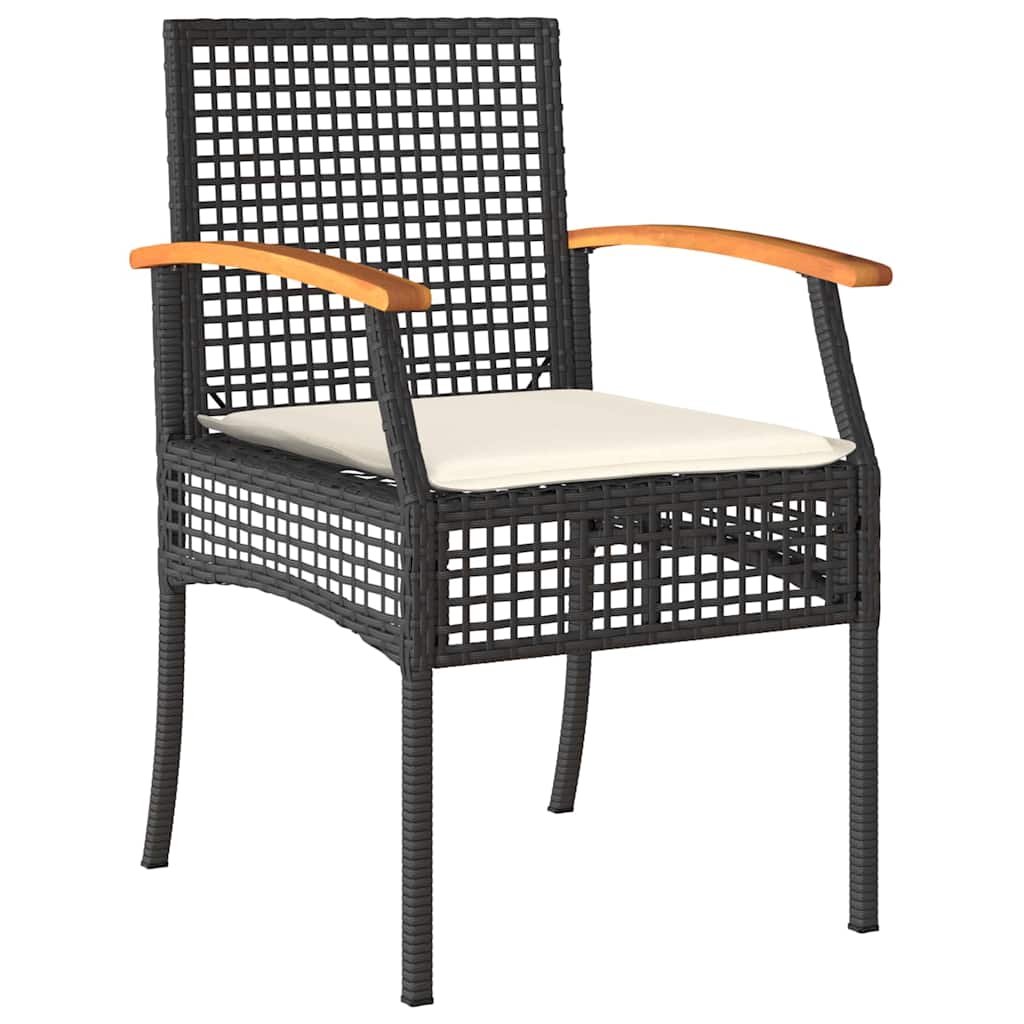 Have Spisebordssæt 3 pcs Sort polyrattan