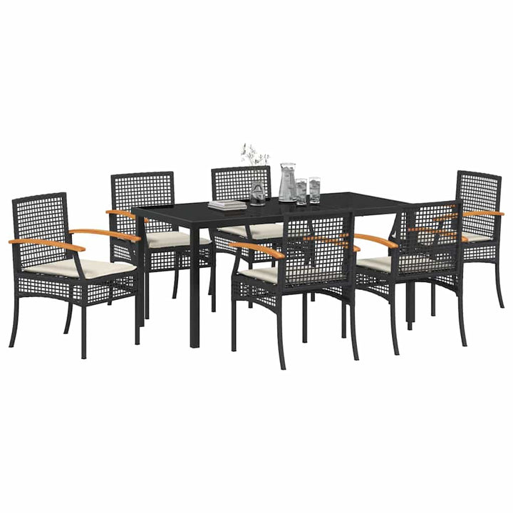 Have Spisebordssæt 7 pcs Sort polyrattan