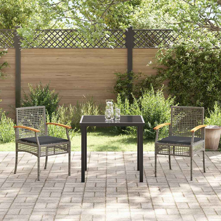 Have Spisebordssæt 3 pcs Grå polyrattan