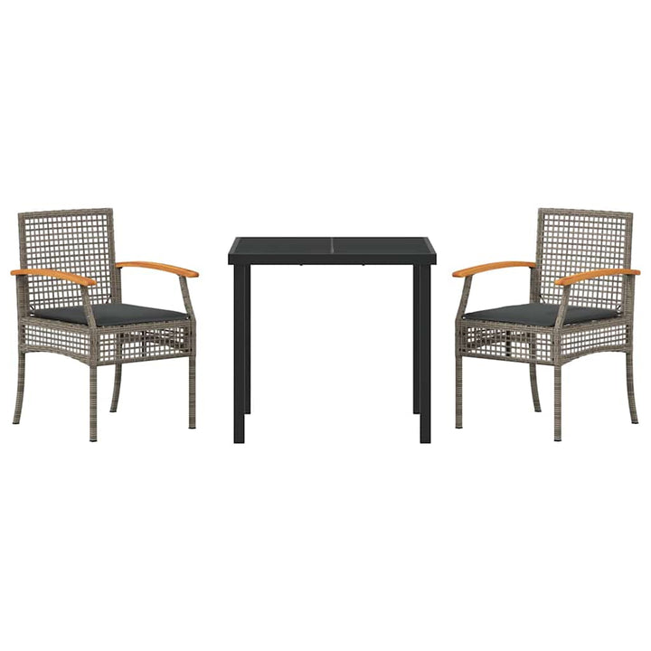 Have Spisebordssæt 3 pcs Grå polyrattan