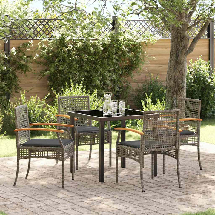 Have Spisebordssæt 5 pcs Grå polyrattan
