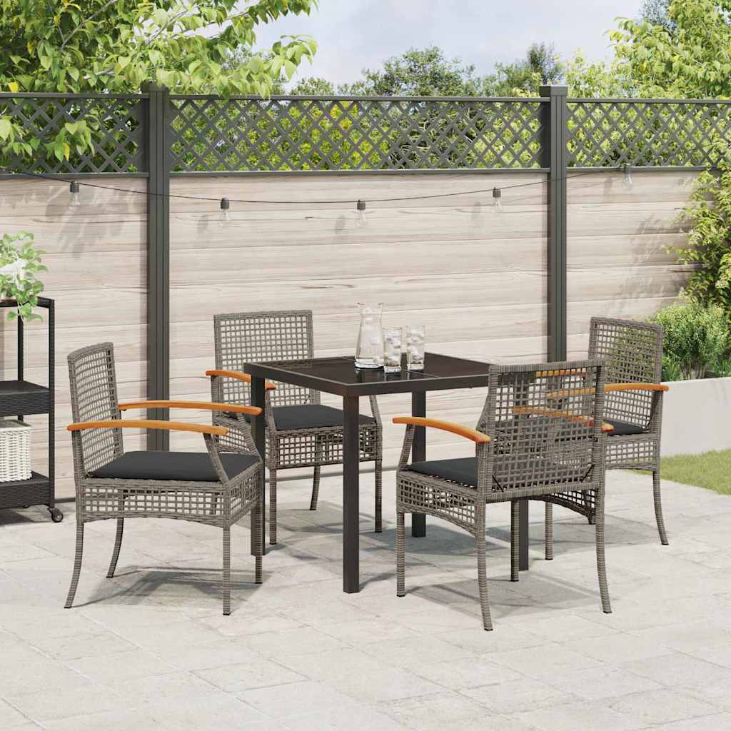 Have Spisebordssæt 5 pcs Grå polyrattan