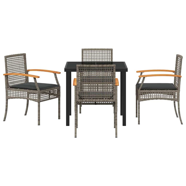 Have Spisebordssæt 5 pcs Grå polyrattan