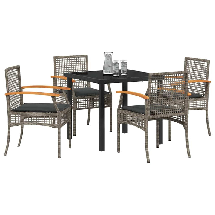 Have Spisebordssæt 5 pcs Grå polyrattan