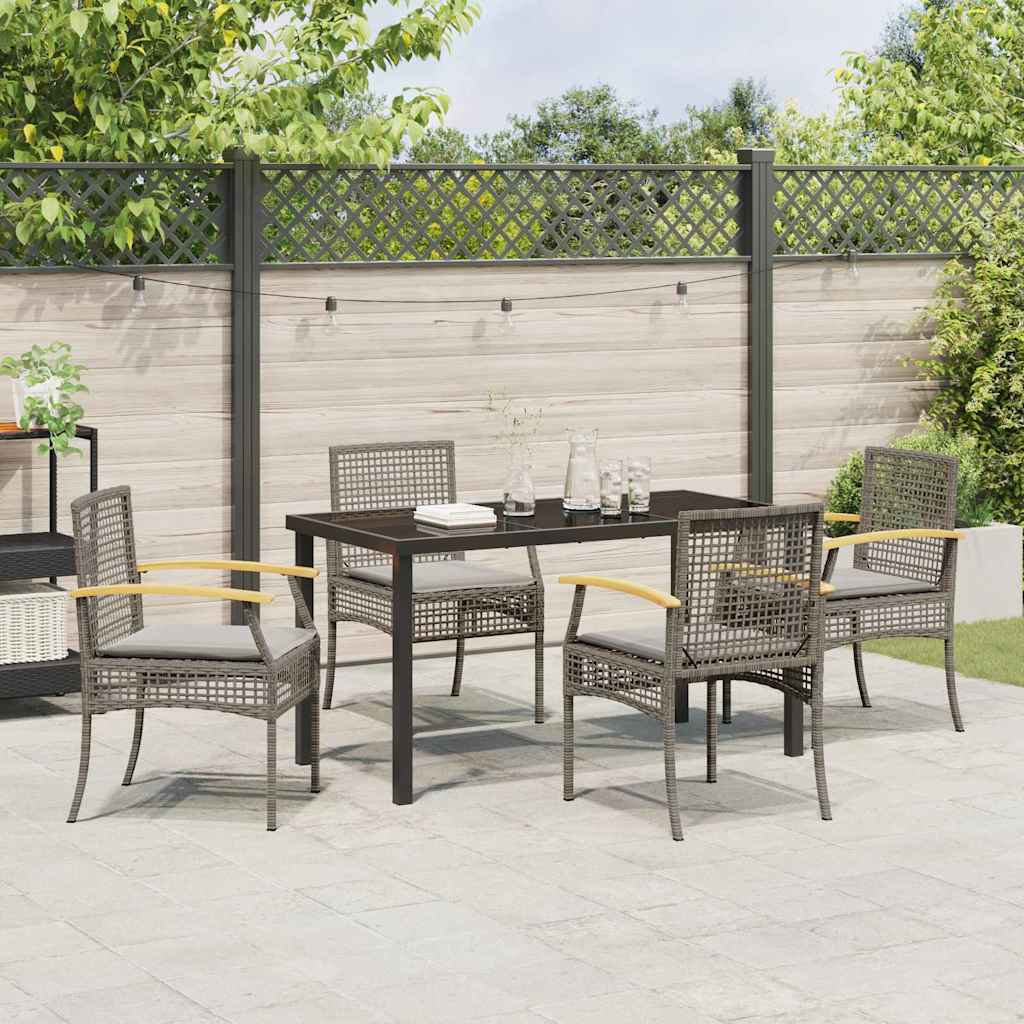 Have Spisebordssæt 5 pcs Grå polyrattan