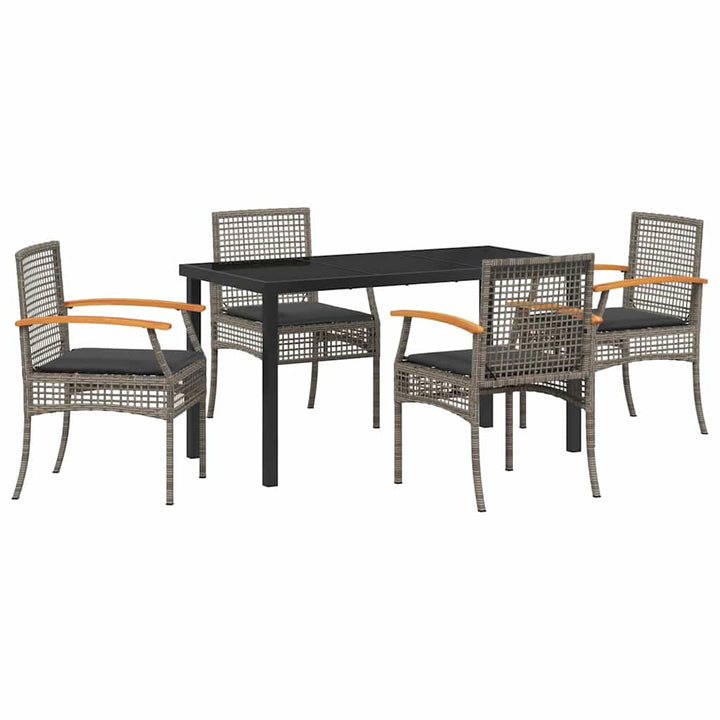 Have Spisebordssæt 5 pcs Grå polyrattan