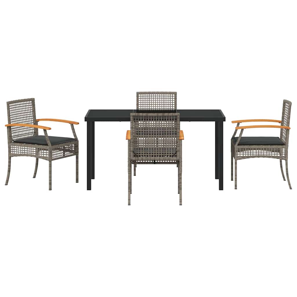 Have Spisebordssæt 5 pcs Grå polyrattan