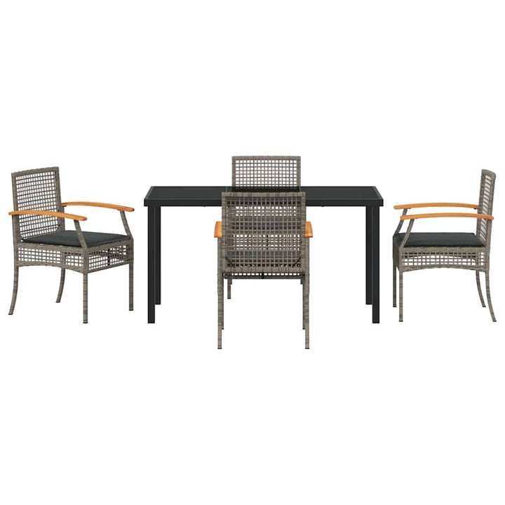 Have Spisebordssæt 5 pcs Grå polyrattan