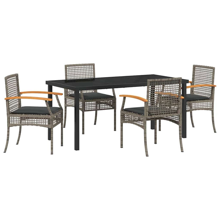 Have Spisebordssæt 5 pcs Grå polyrattan