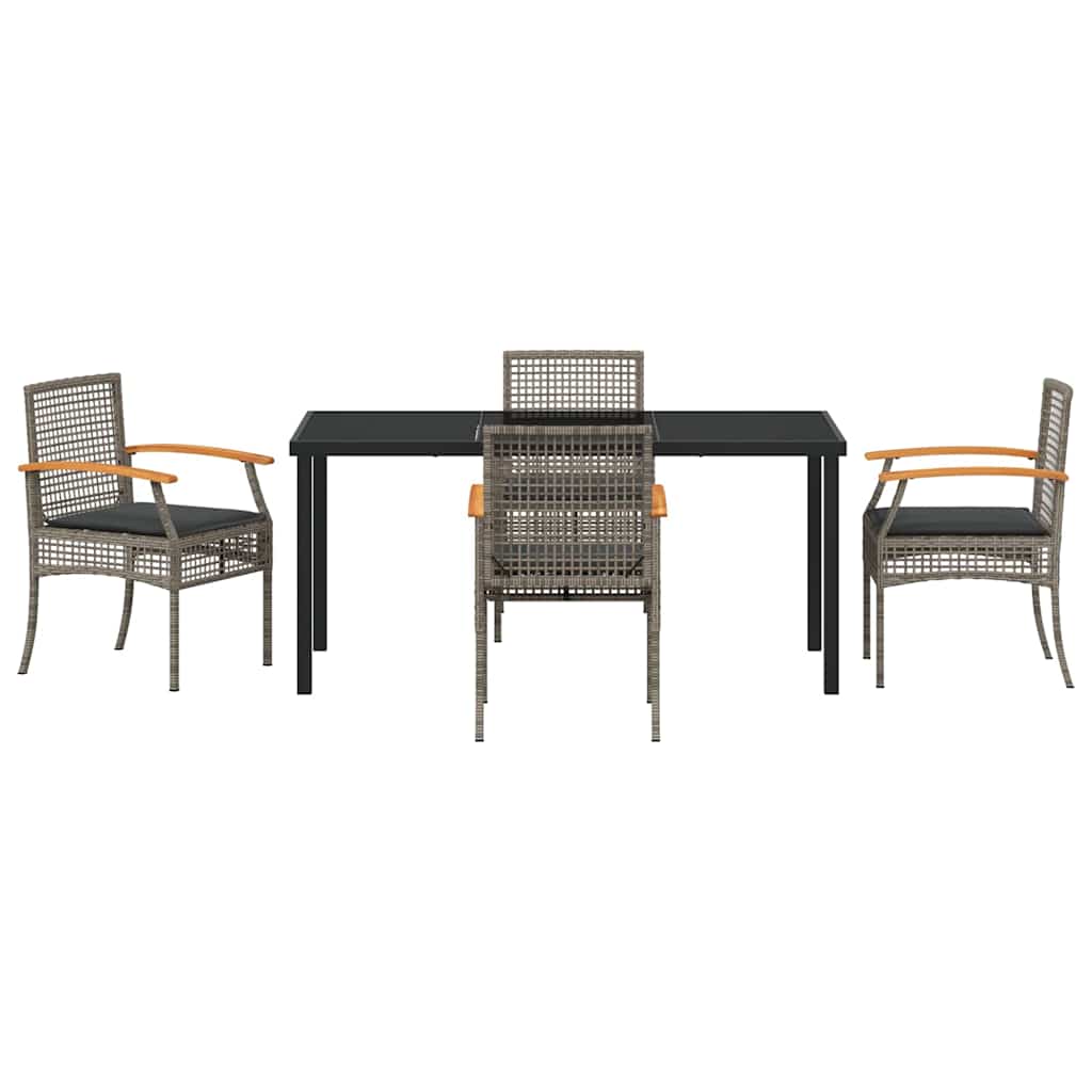 Have Spisebordssæt 5 pcs Grå polyrattan