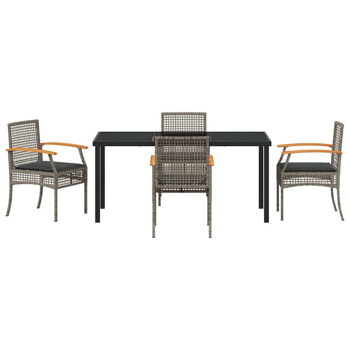 Have Spisebordssæt 5 pcs Grå polyrattan