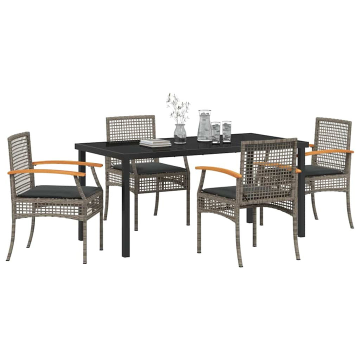 Have Spisebordssæt 5 pcs Grå polyrattan