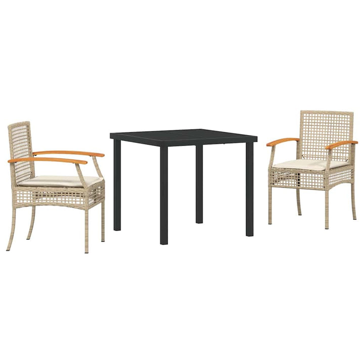 Have Spisebordssæt 3 pcs Beige polyrattan