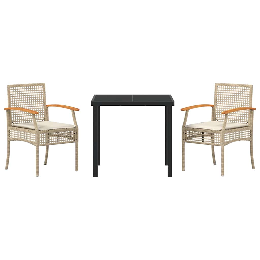 Have Spisebordssæt 3 pcs Beige polyrattan