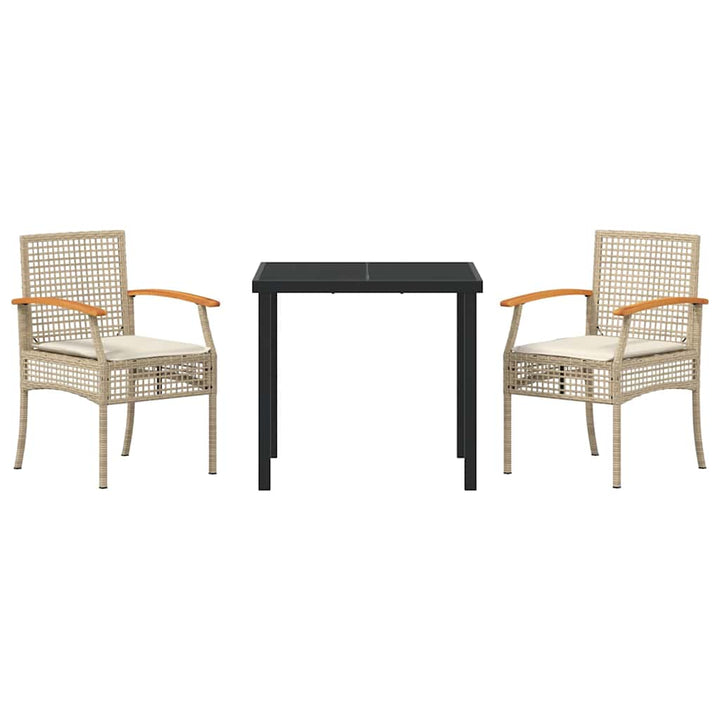 Have Spisebordssæt 3 pcs Beige polyrattan