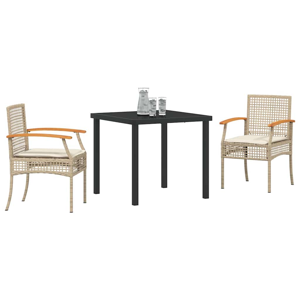 Have Spisebordssæt 3 pcs Beige polyrattan