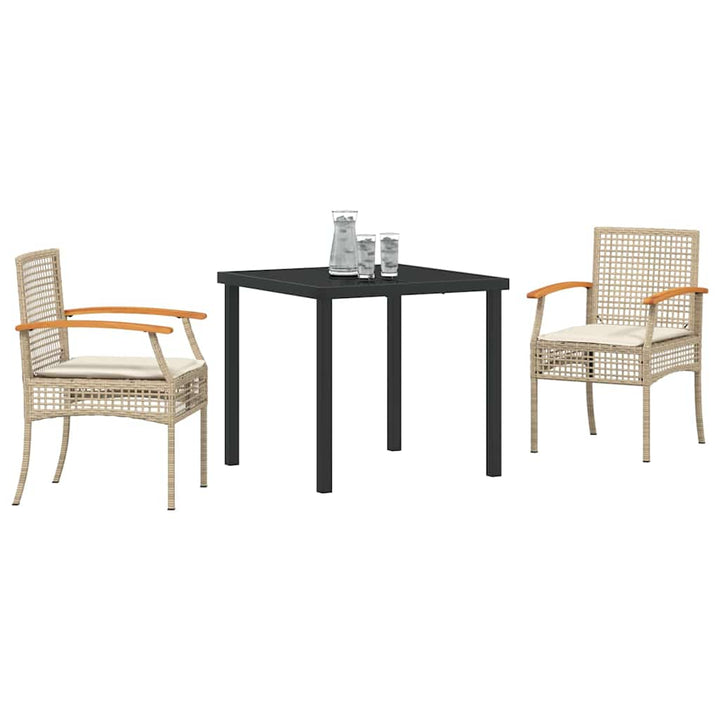 Have Spisebordssæt 3 pcs Beige polyrattan