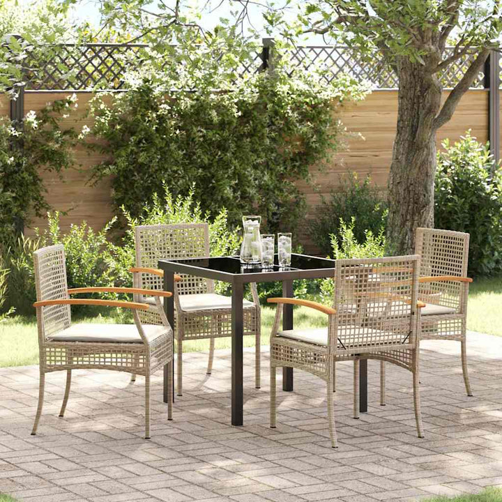 Have Spisebordssæt 5 pcs Beige polyrattan