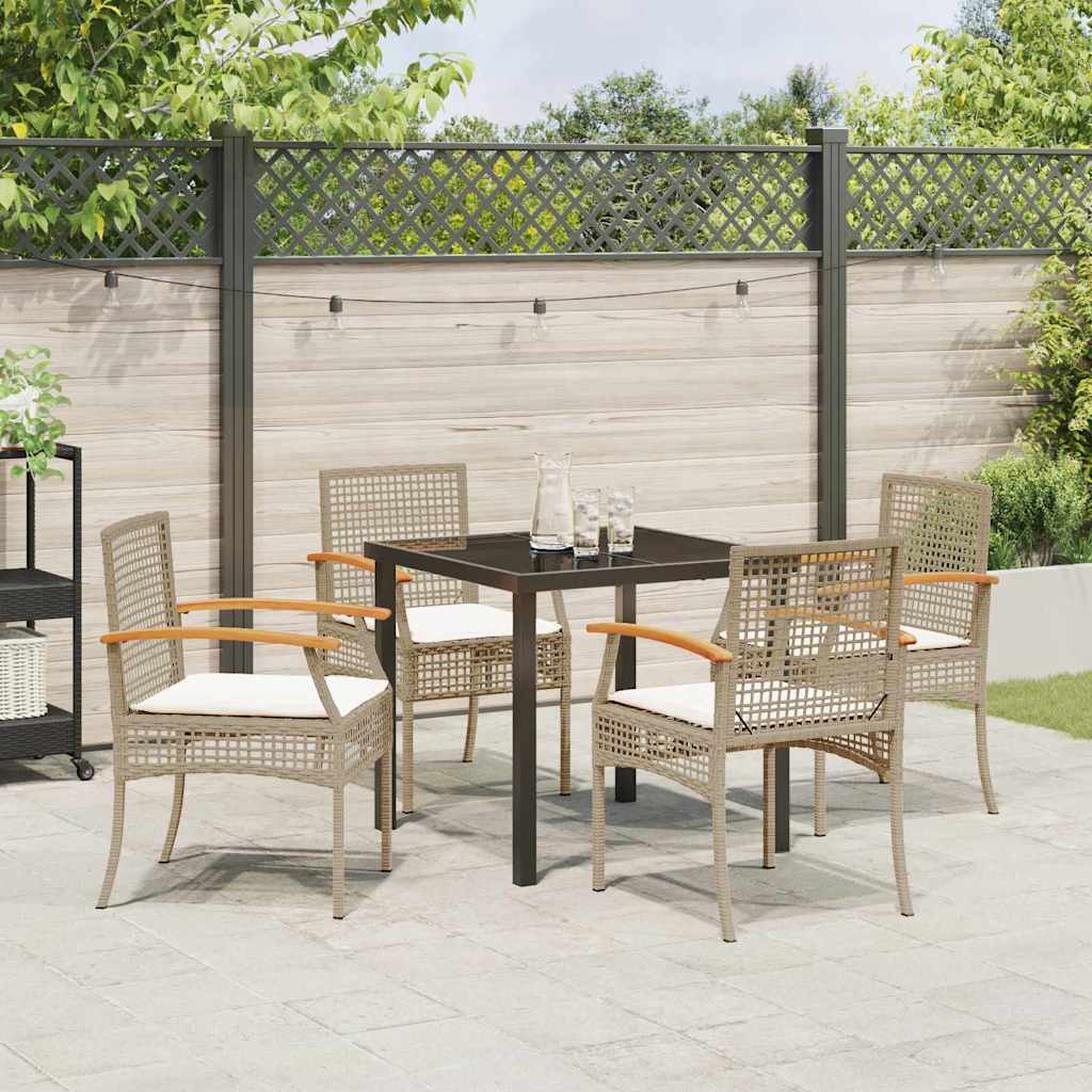 Have Spisebordssæt 5 pcs Beige polyrattan