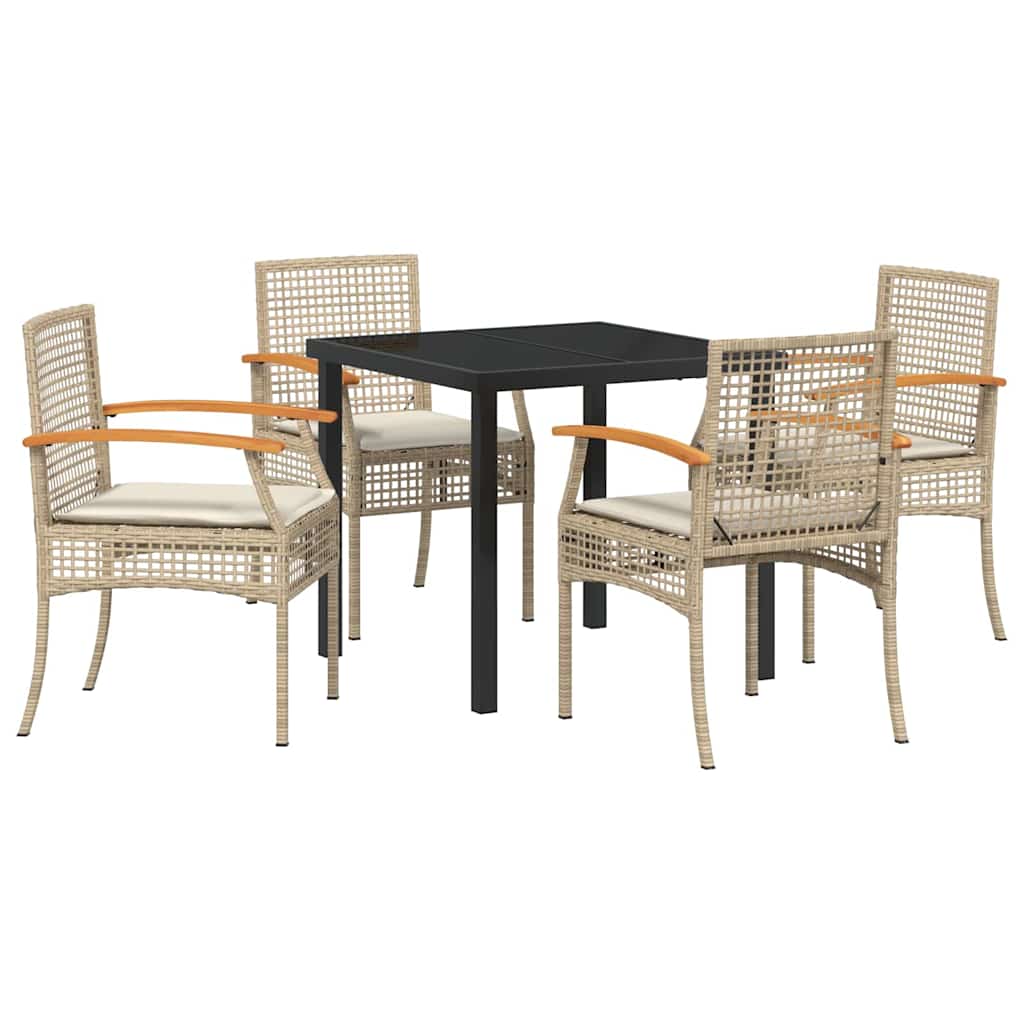 Have Spisebordssæt 5 pcs Beige polyrattan