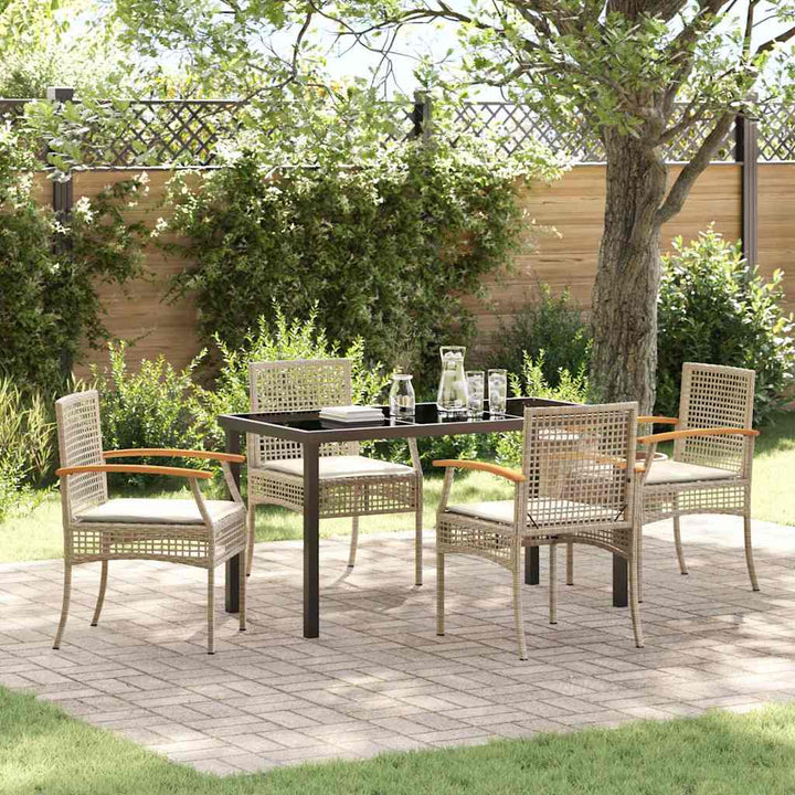 Have Spisebordssæt 5 pcs Beige polyrattan