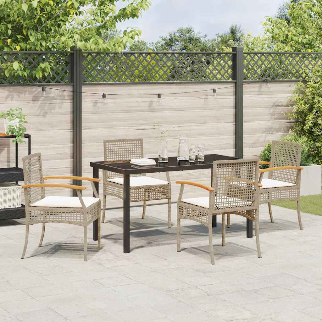 Have Spisebordssæt 5 pcs Beige polyrattan