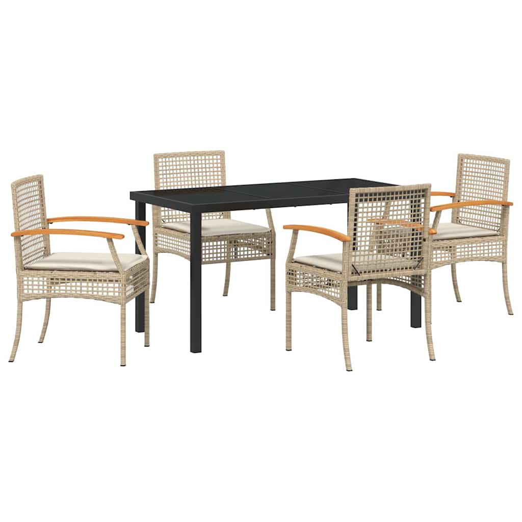 Have Spisebordssæt 5 pcs Beige polyrattan