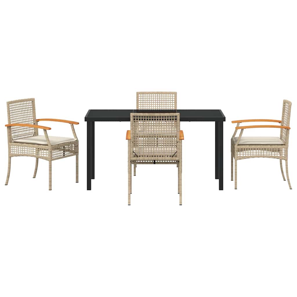 Have Spisebordssæt 5 pcs Beige polyrattan
