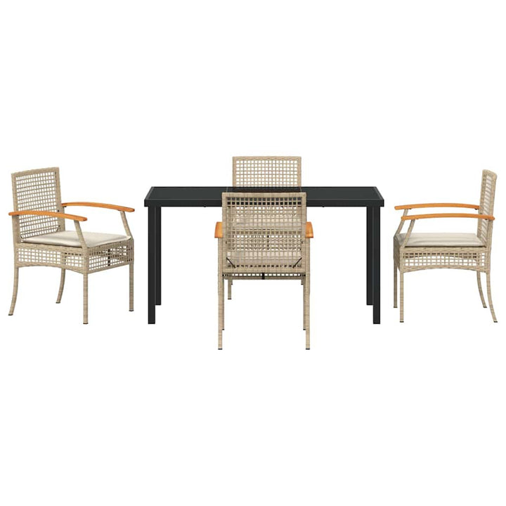 Have Spisebordssæt 5 pcs Beige polyrattan