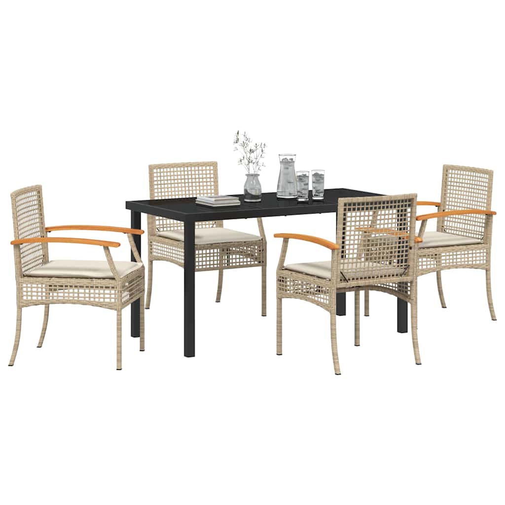Have Spisebordssæt 5 pcs Beige polyrattan