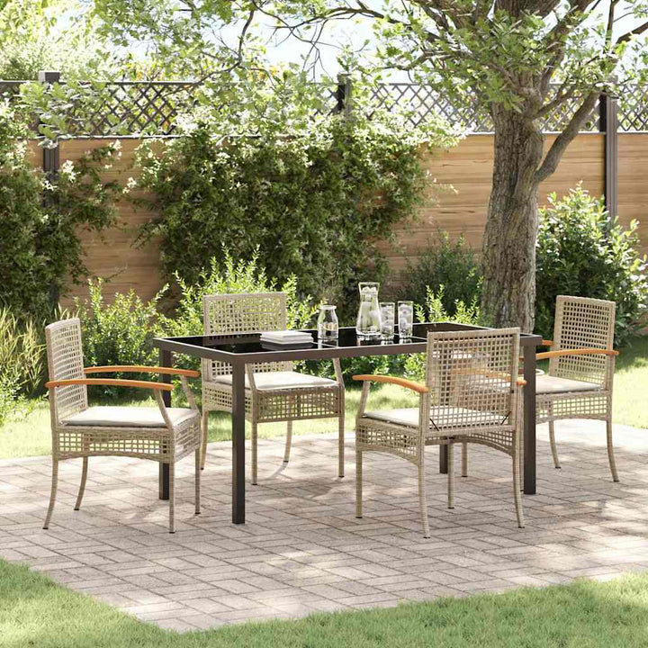 Have Spisebordssæt 5 pcs Beige polyrattan